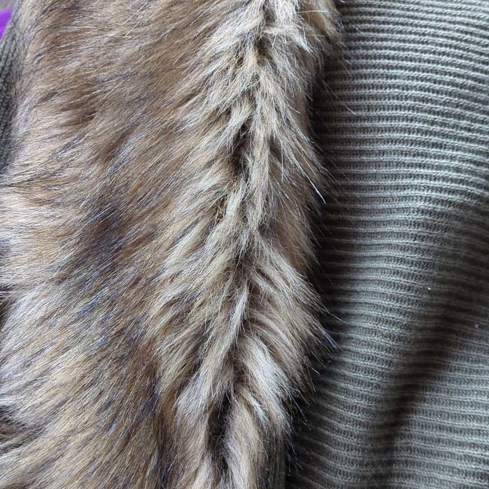 INC International Concepts Womens  Front Cardigan Sweater Faux Fur Trim Taupe 2X - Picture 10 of 10